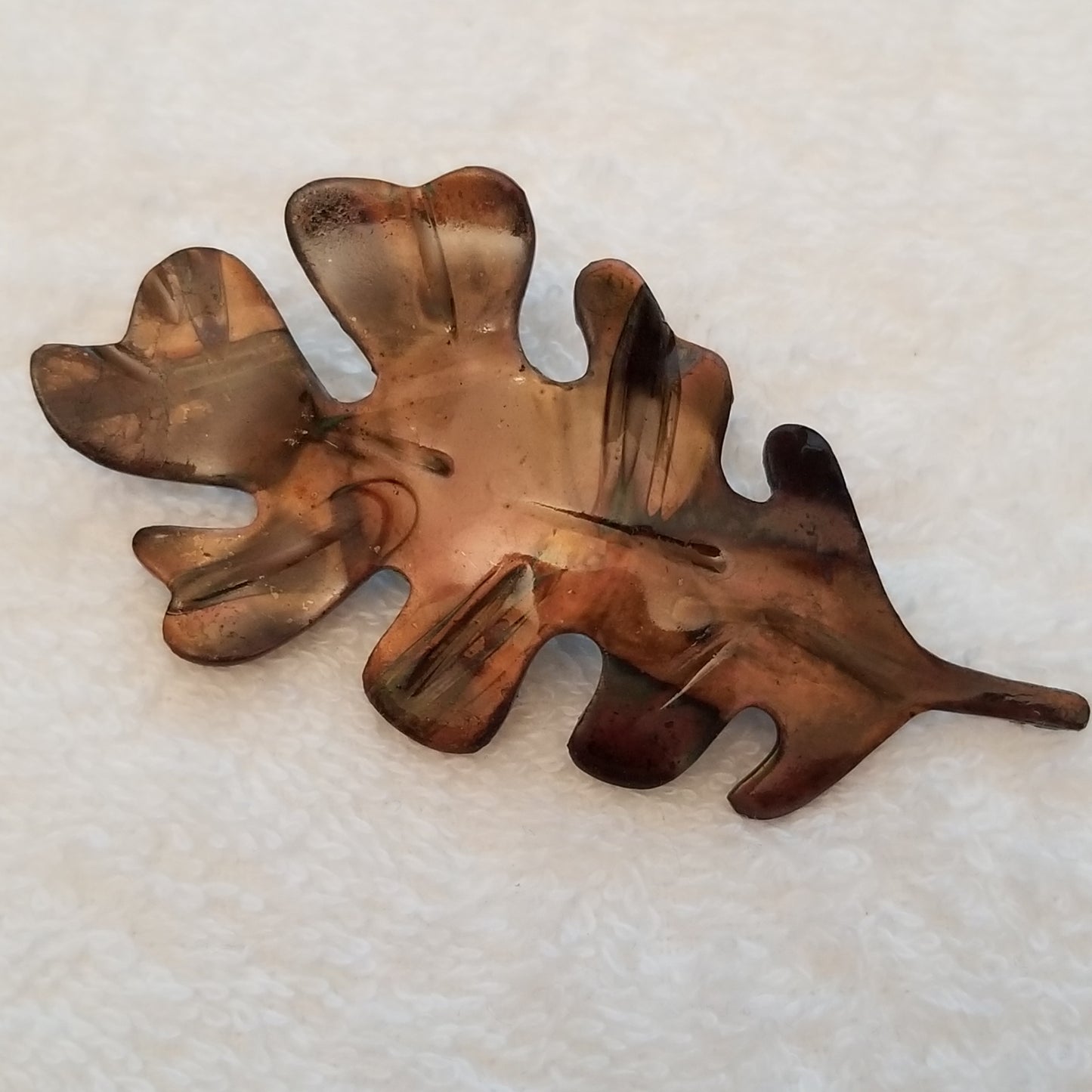 Copper Color Oak Leaf Brooch