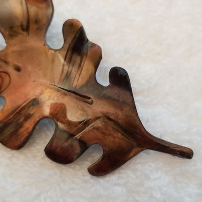 Copper Color Oak Leaf Brooch