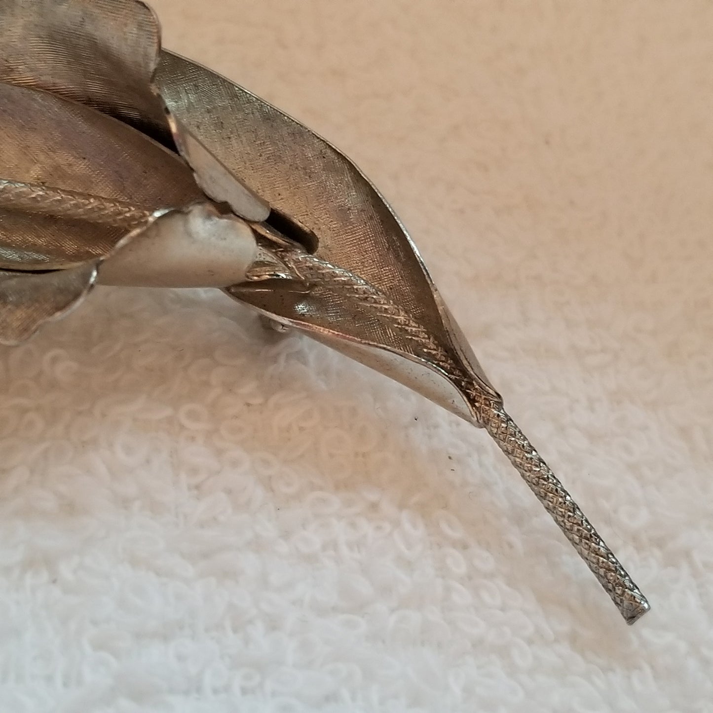 Silver Tone Flower Brooch