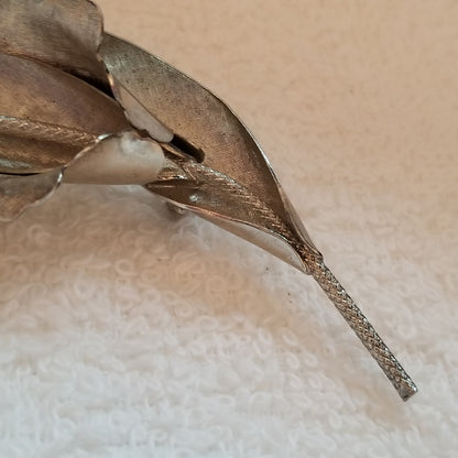 Silver Tone Flower Brooch