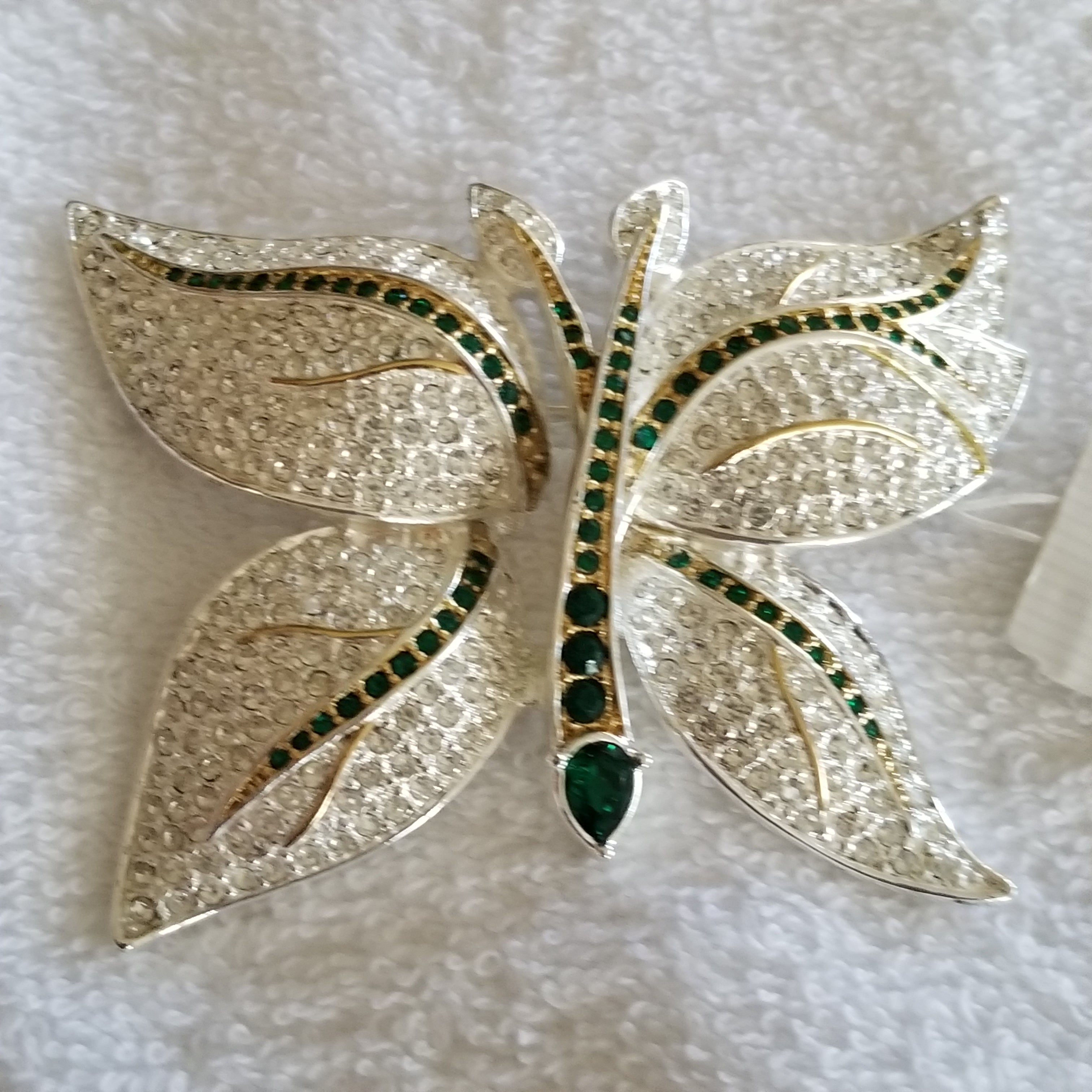 Napier Silver-plated Rhinestone Butterfly Brooch