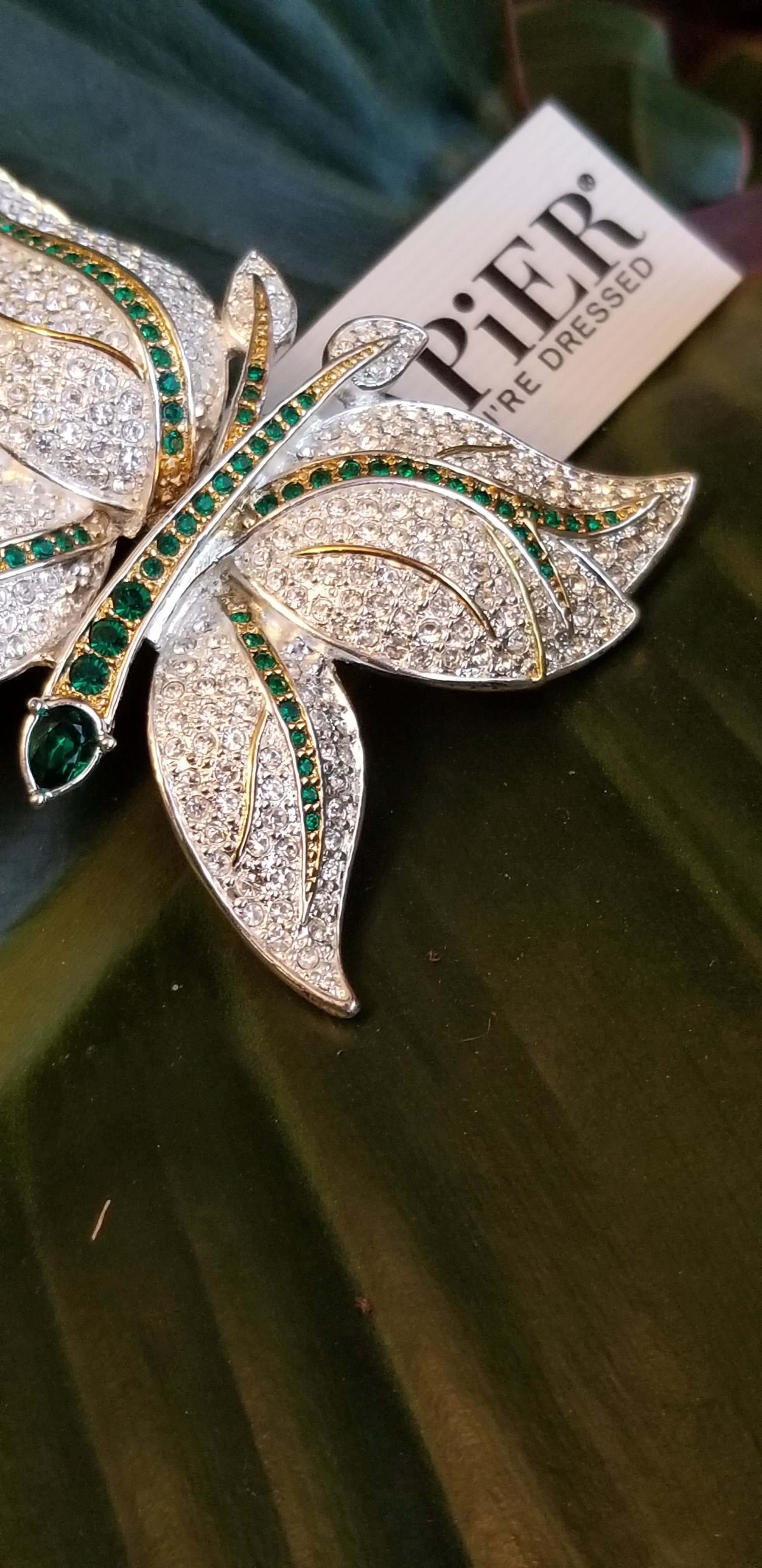 Napier Silver-plated Rhinestone Butterfly Brooch