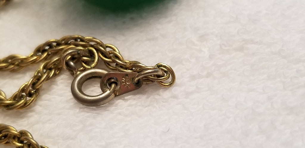 Vintage Green Apple Gold Tone Necklace