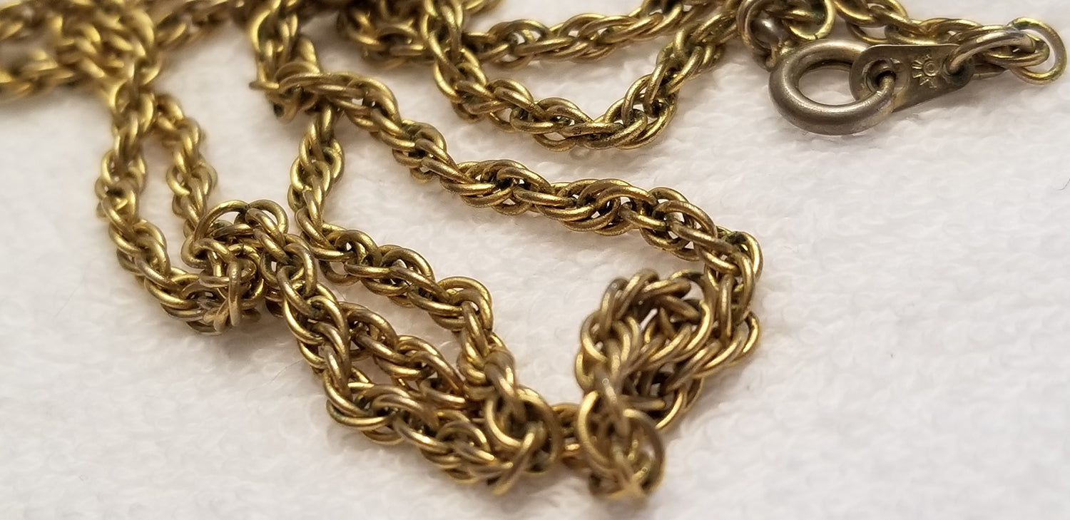 Vintage Green Apple Gold Tone Necklace