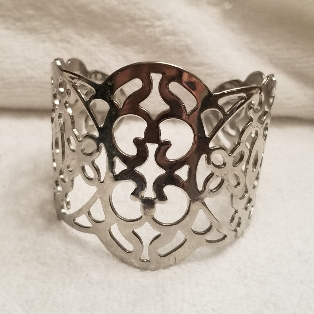 Silver Tone Open Work Lia Sophia Cuff Bracelet