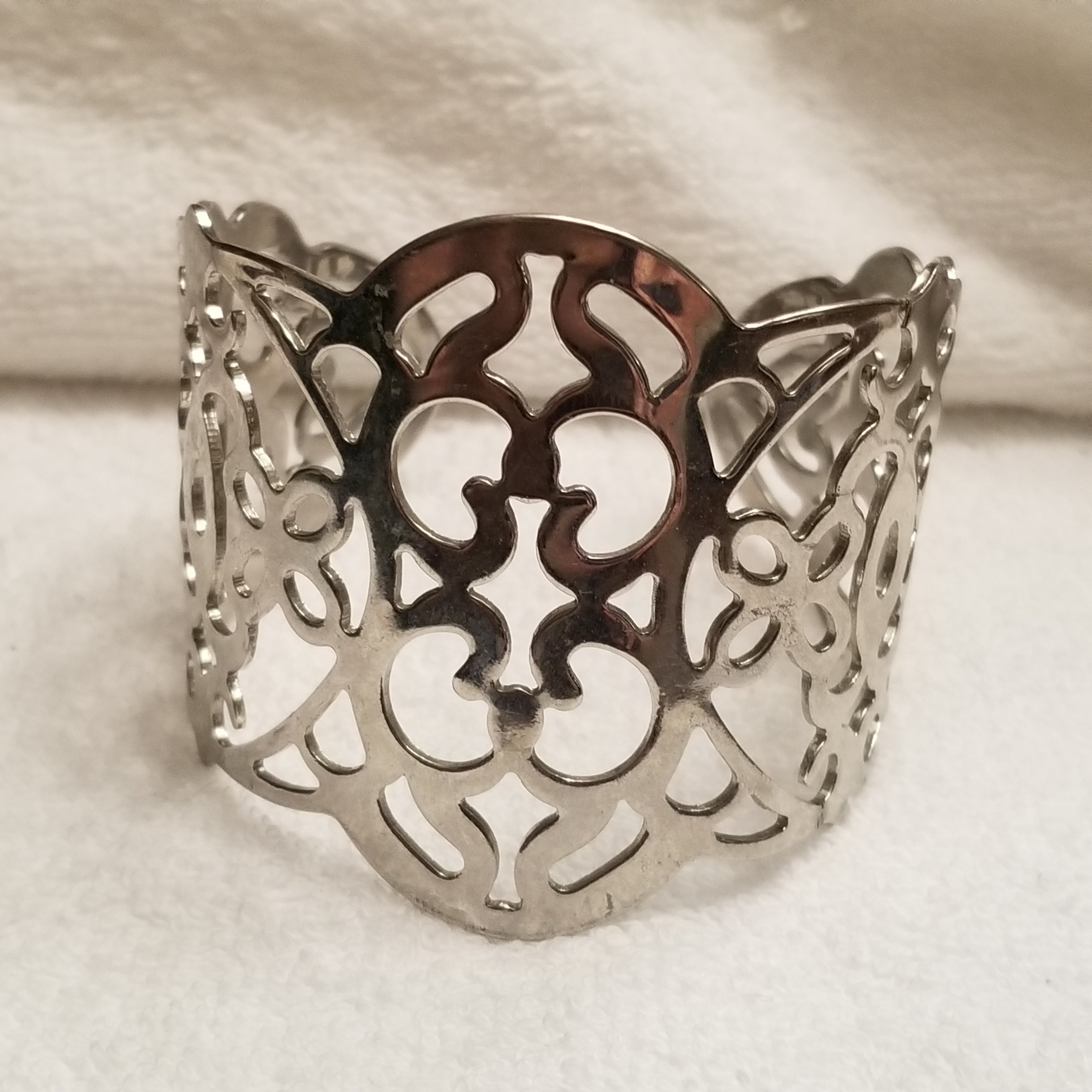 Silver Tone Open Work Lia Sophia Cuff Bracelet