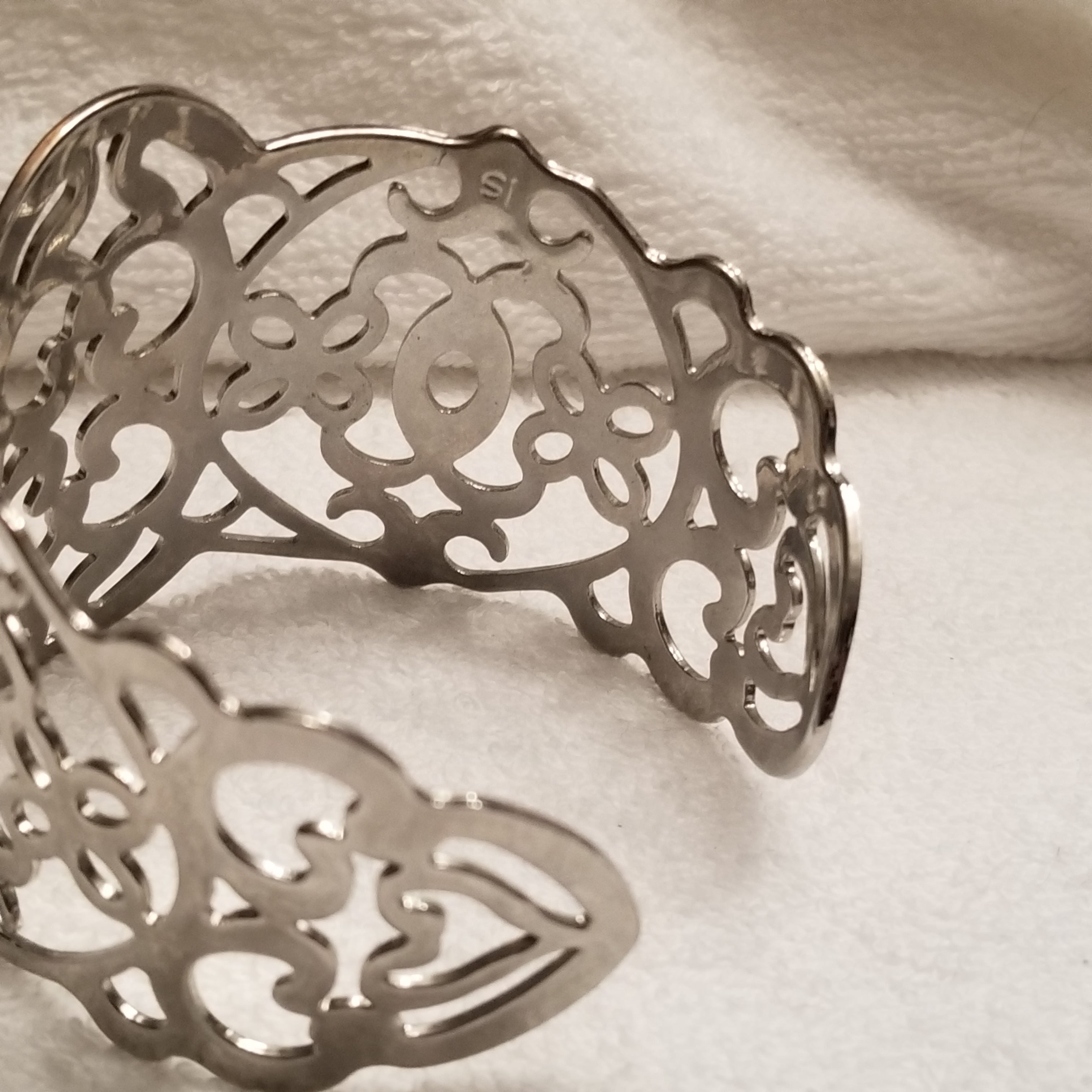 Silver Tone Open Work Lia Sophia Cuff Bracelet