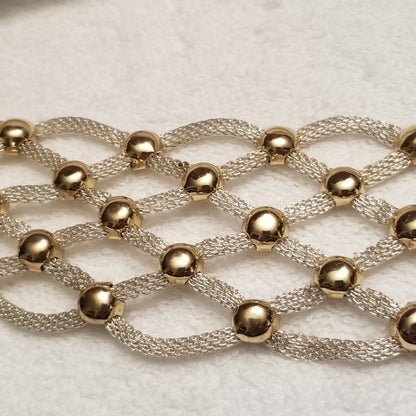 Silver & Gold Tone Mesh Magnet Bracelet