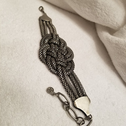 Silver Tone knotted Chain Bracelet