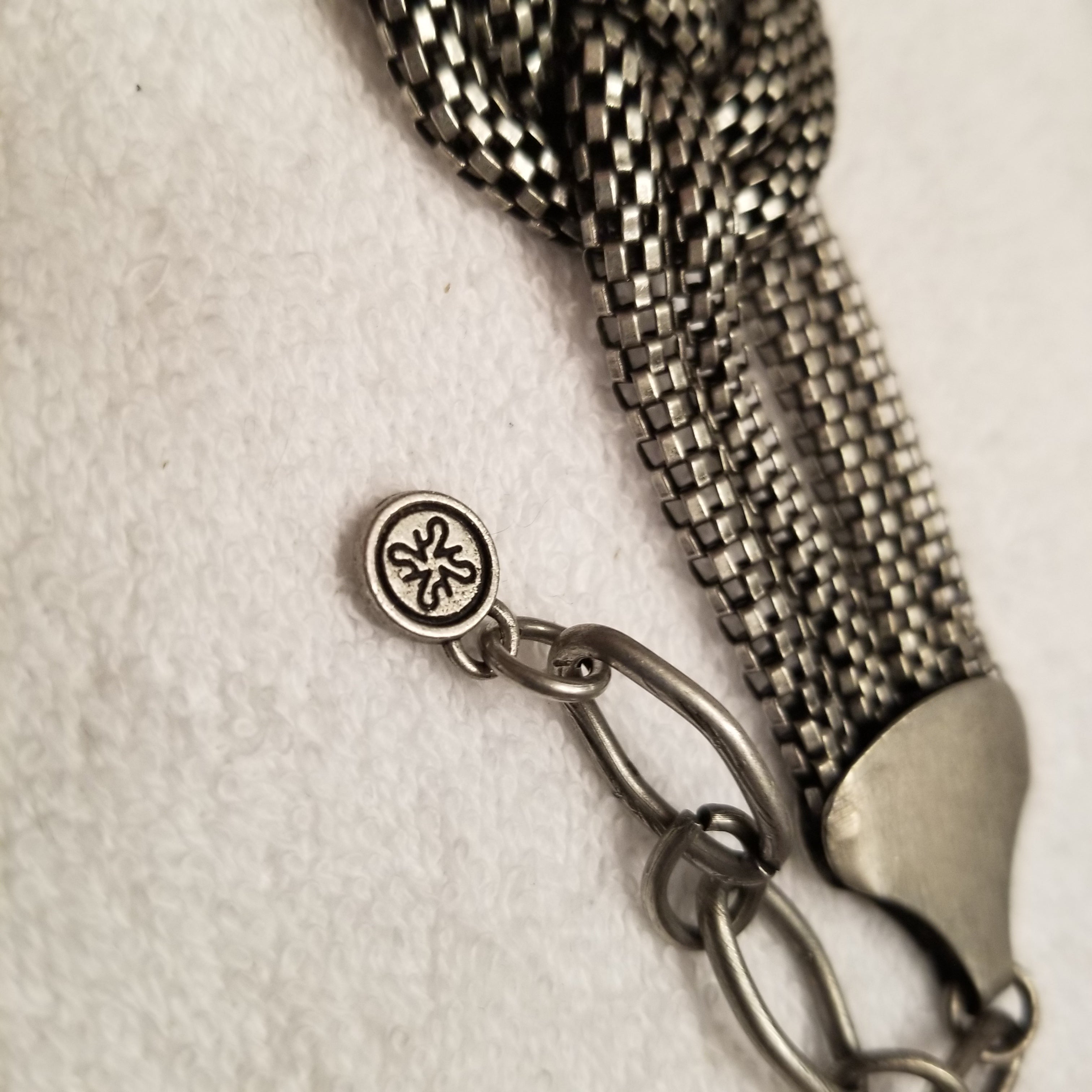 Silver Tone knotted Chain Bracelet