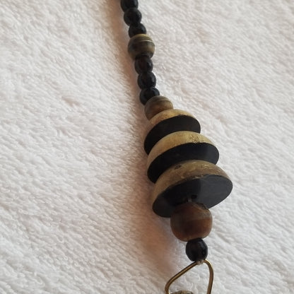 Wood Crescent Moon Necklace