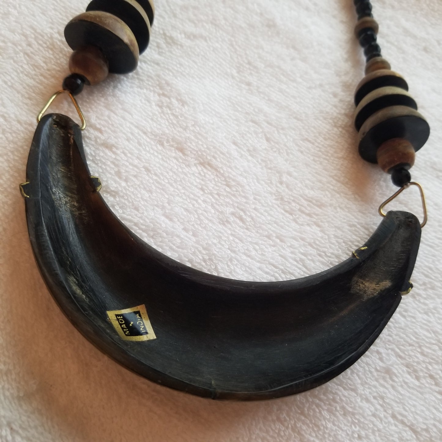 Wood Crescent Moon Necklace