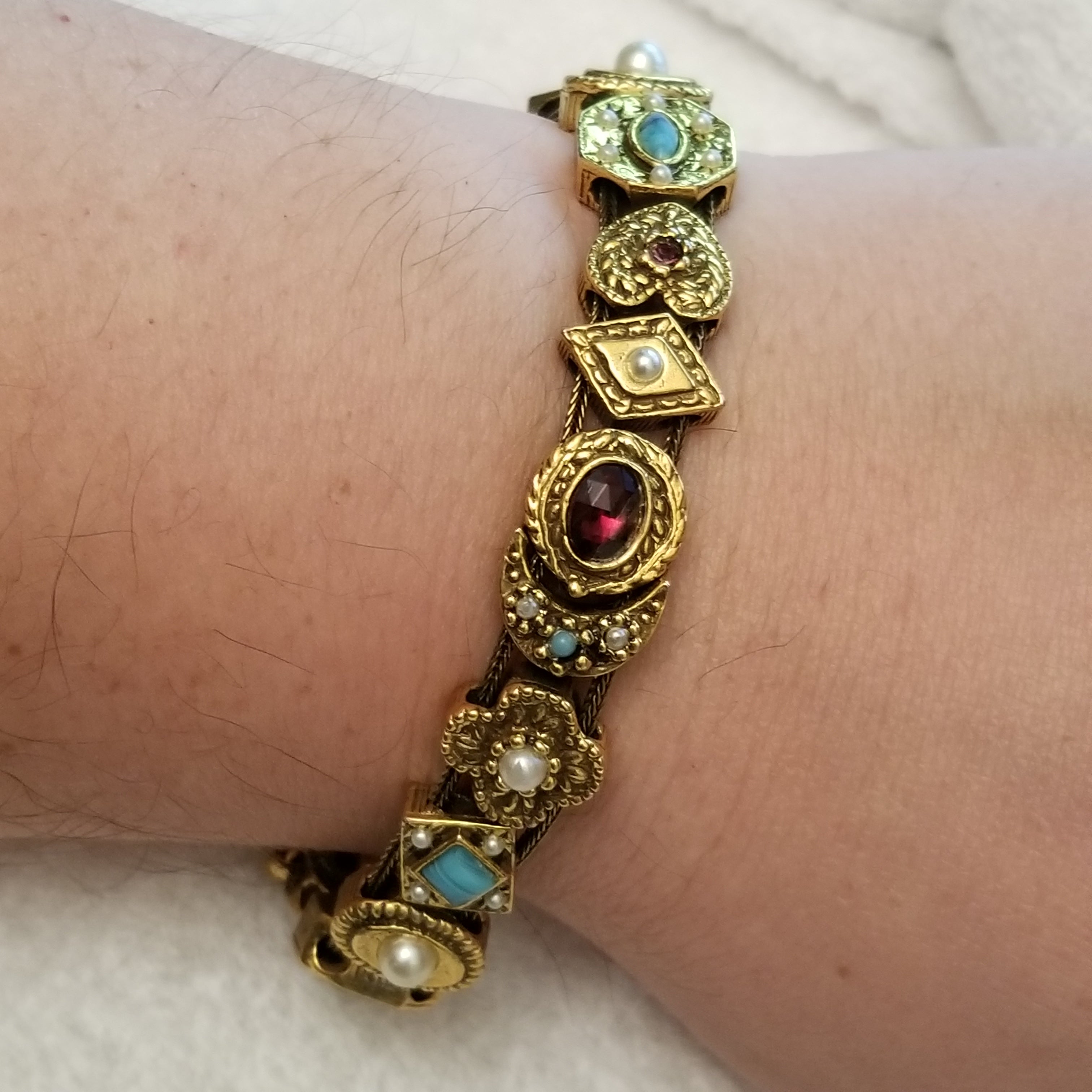Vintage Victorian Revival Slide Bracelet