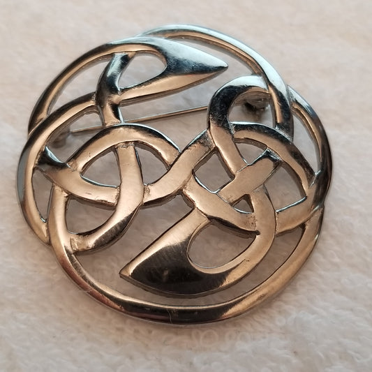 Silver Tone Celtic Knot Brooch