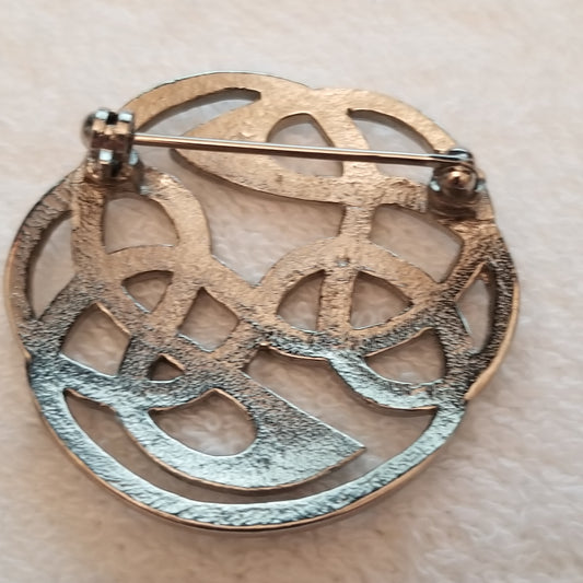 Silver Tone Celtic Knot Brooch