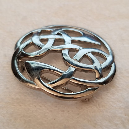 Silver Tone Celtic Knot Brooch