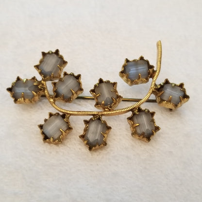Gold Tone Leaf Brooch