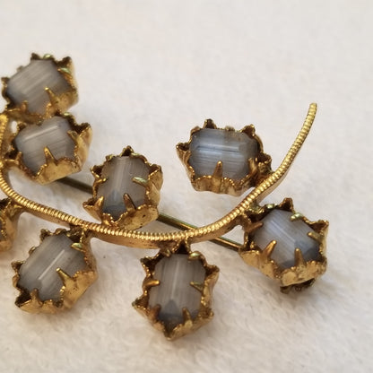 Gold Tone Leaf Brooch