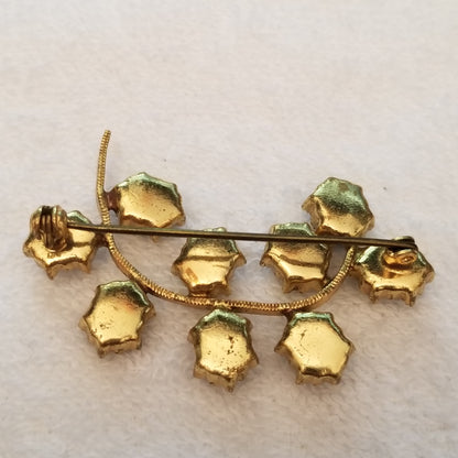 Gold Tone Leaf Brooch