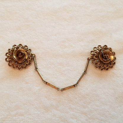Vintage Flower Sweater Guard Pins
