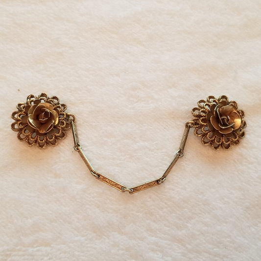 Vintage Flower Sweater Guard Pins