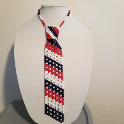 Red White & Blue Tie Choker Necklace