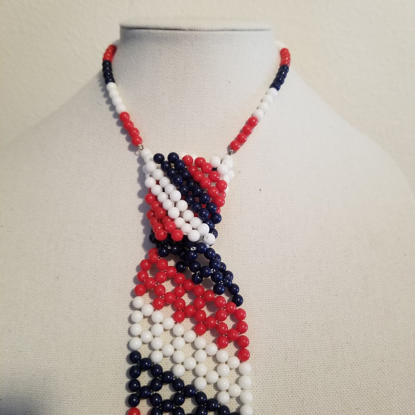 Red White & Blue Tie Choker Necklace
