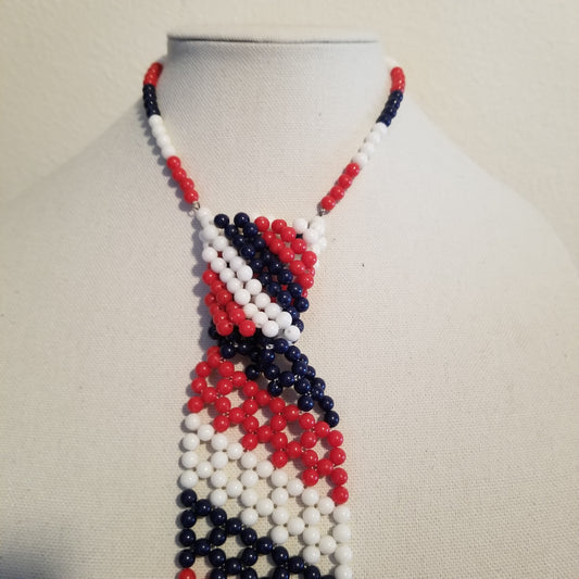 Red White & Blue Tie Choker Necklace