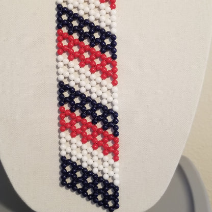 Red White & Blue Tie Choker Necklace