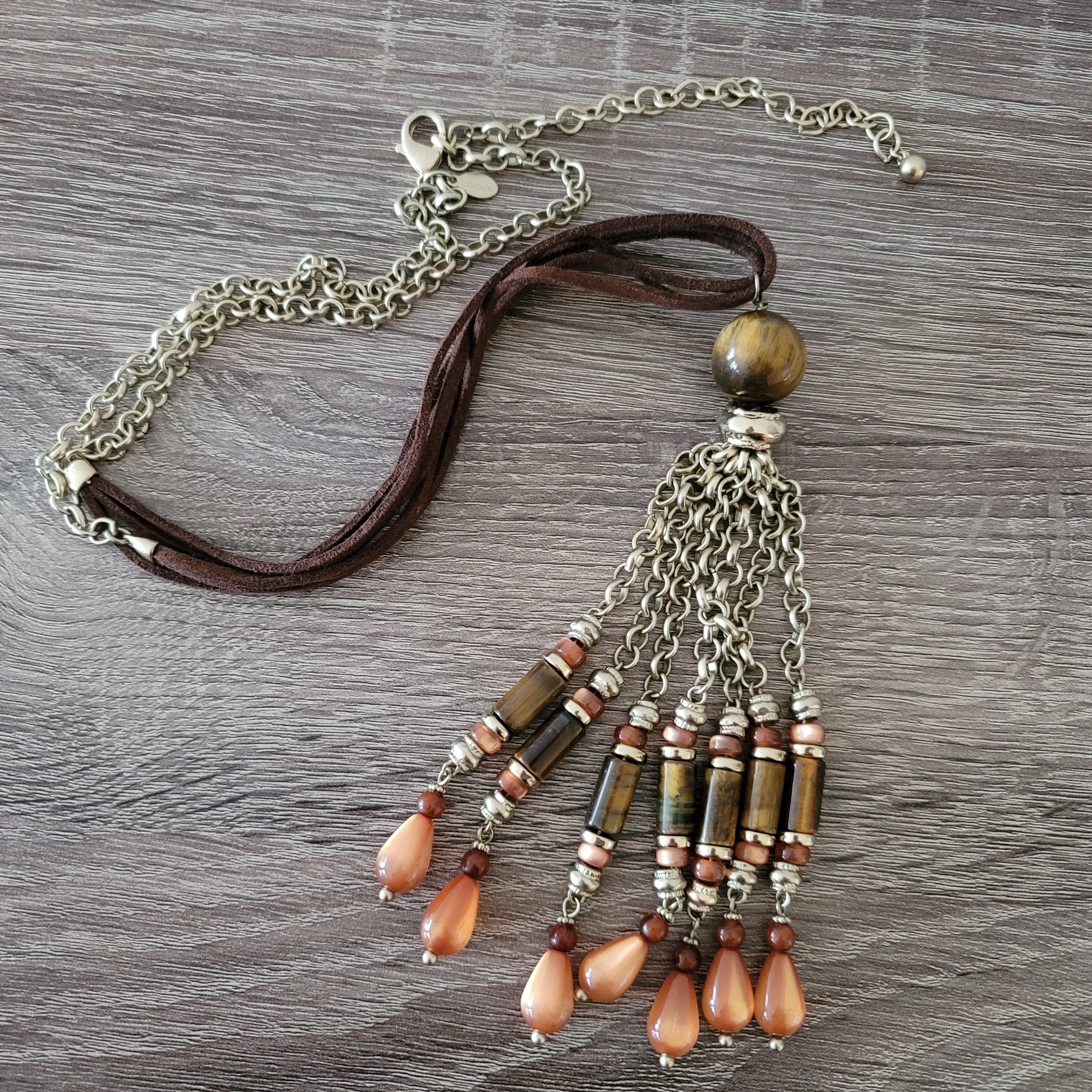 Tiger's Eye Tassel Necklace