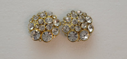 Unbranded Gold Tone Rhinestone Clip On Earrings