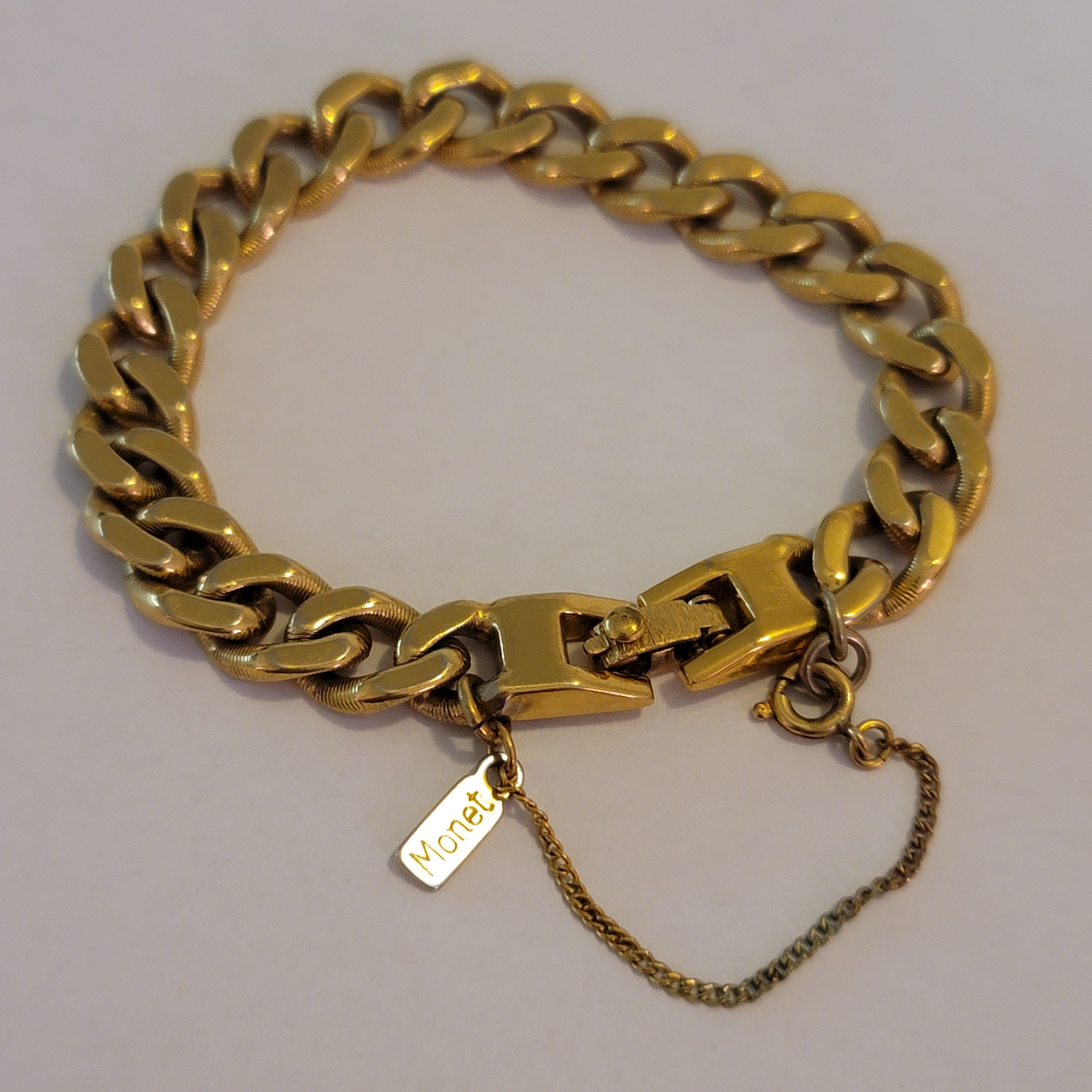 Vintage Gold Tone Monet Chain Bracelet