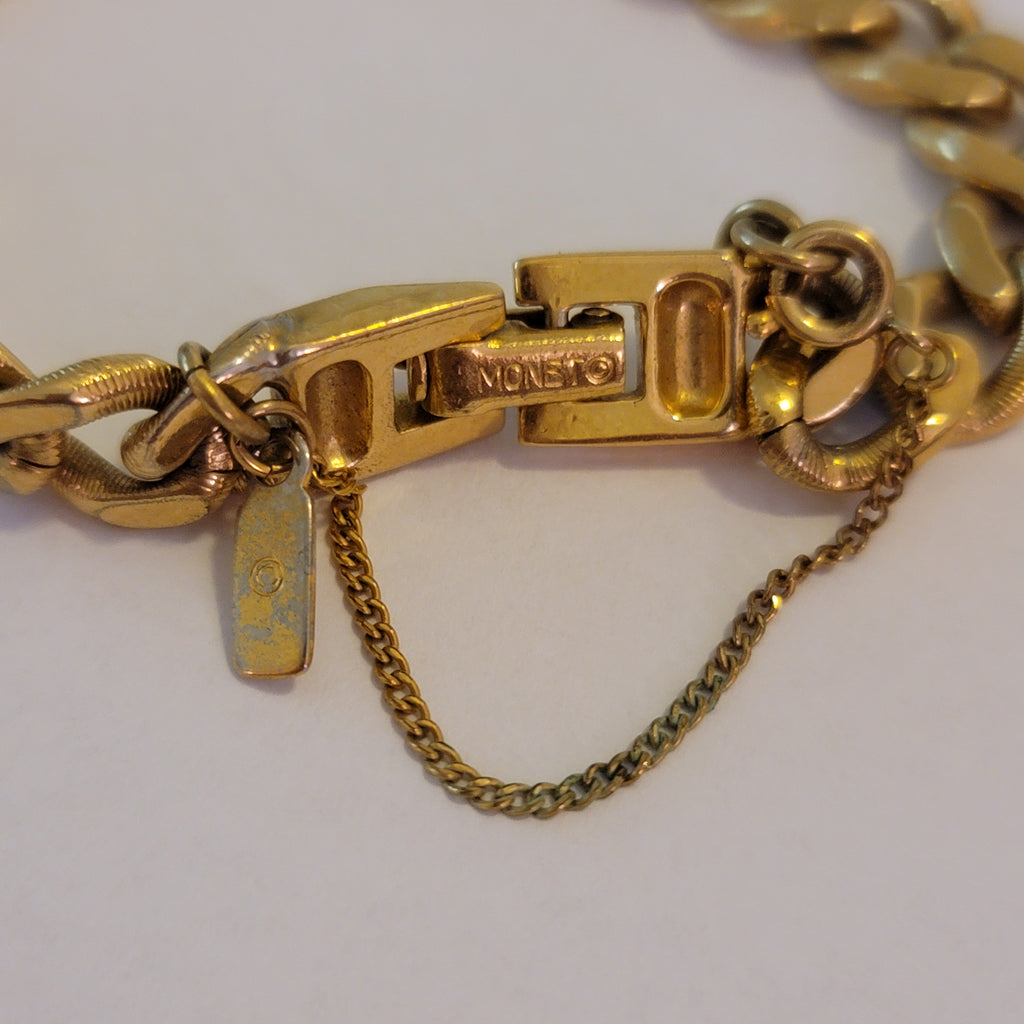 Vintage Gold Tone Monet Chain Bracelet