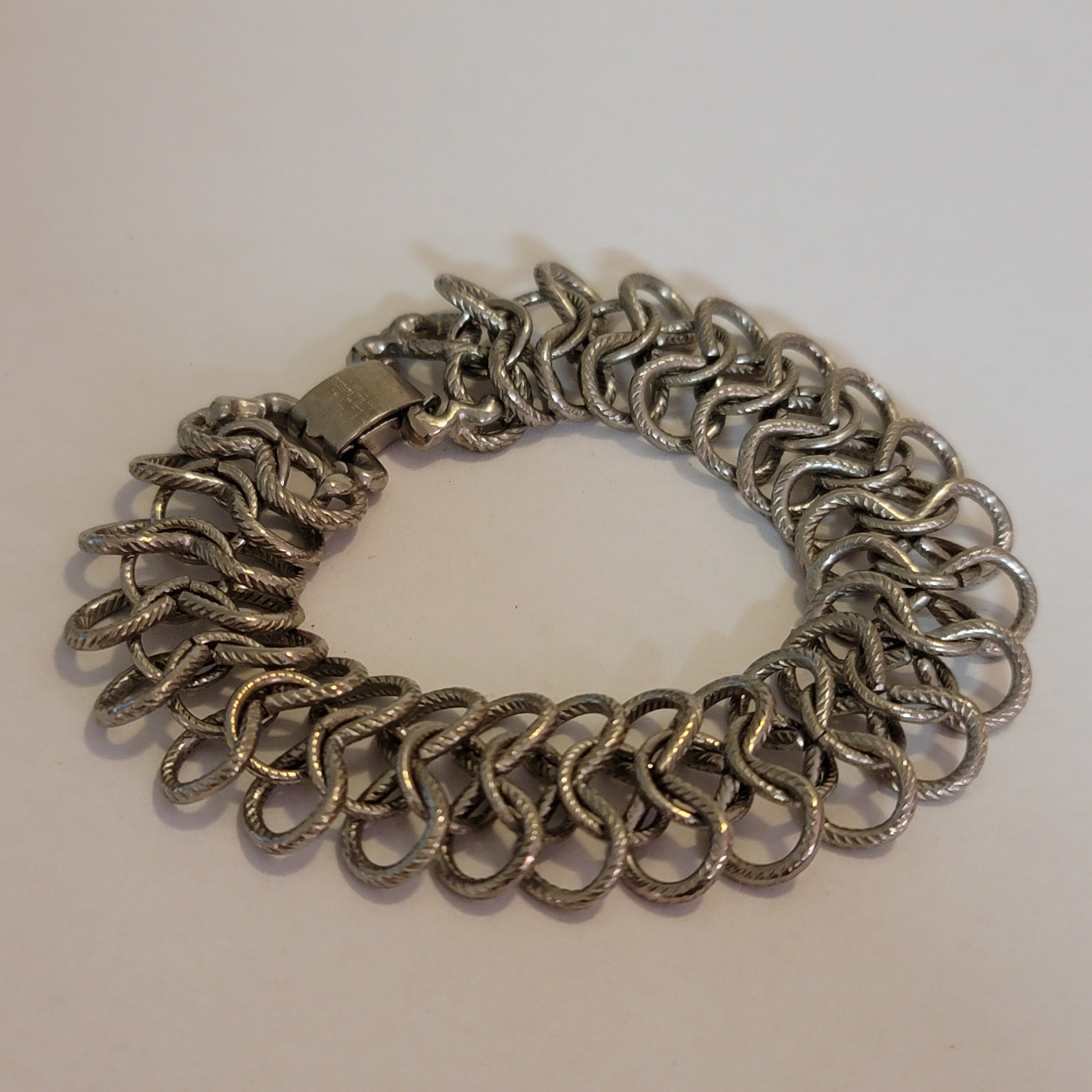 Silver Tone Chainmail Style Bracelet