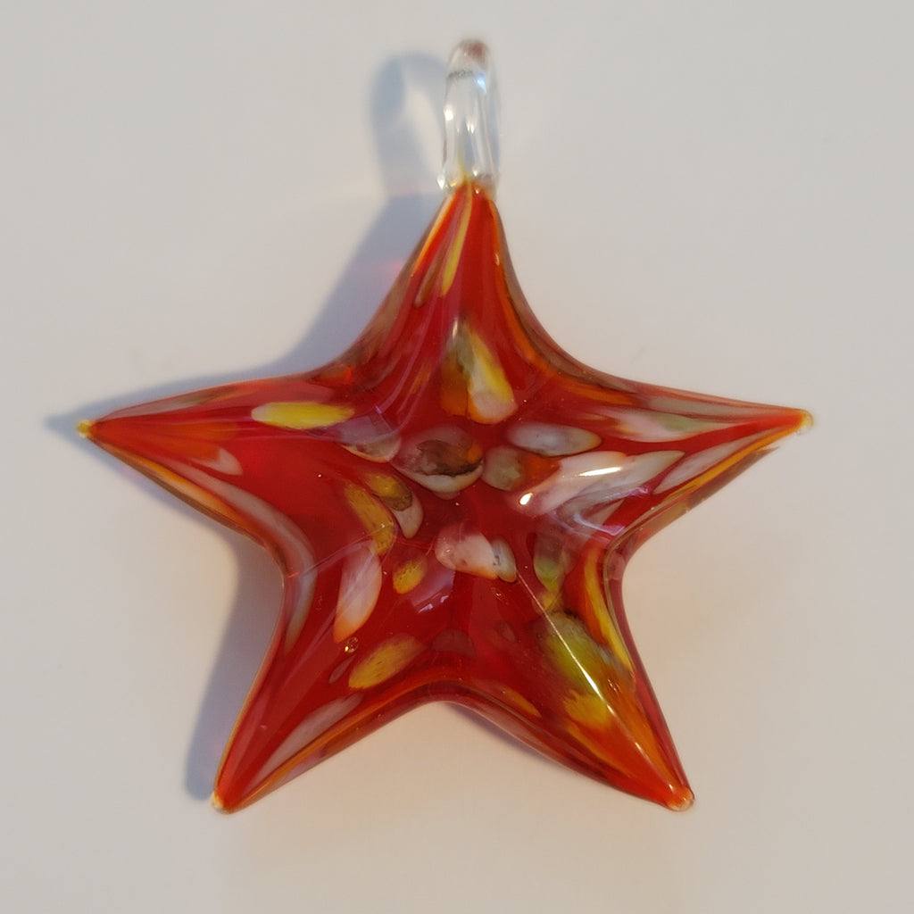Red Glass Star Pendant