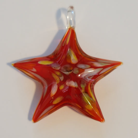 Red Glass Star Pendant