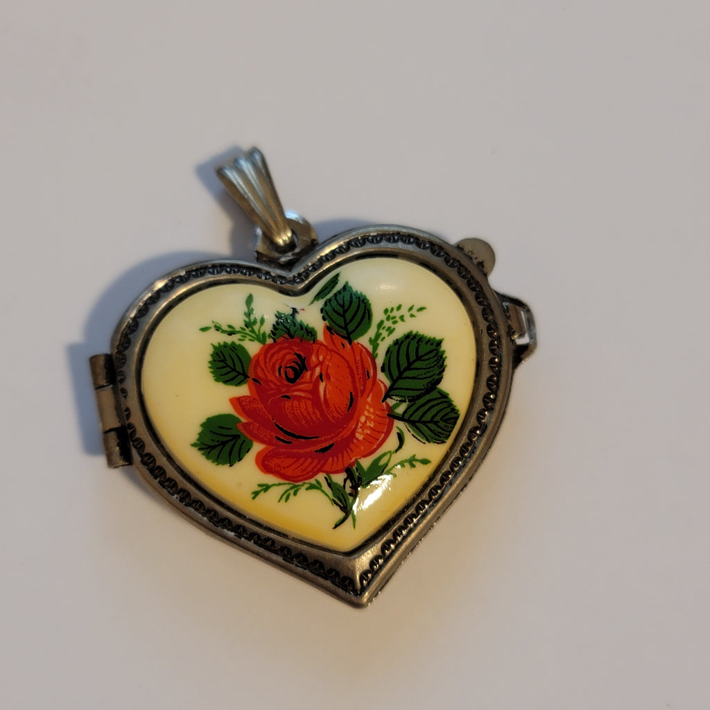 Rose Heart Locket Pendant