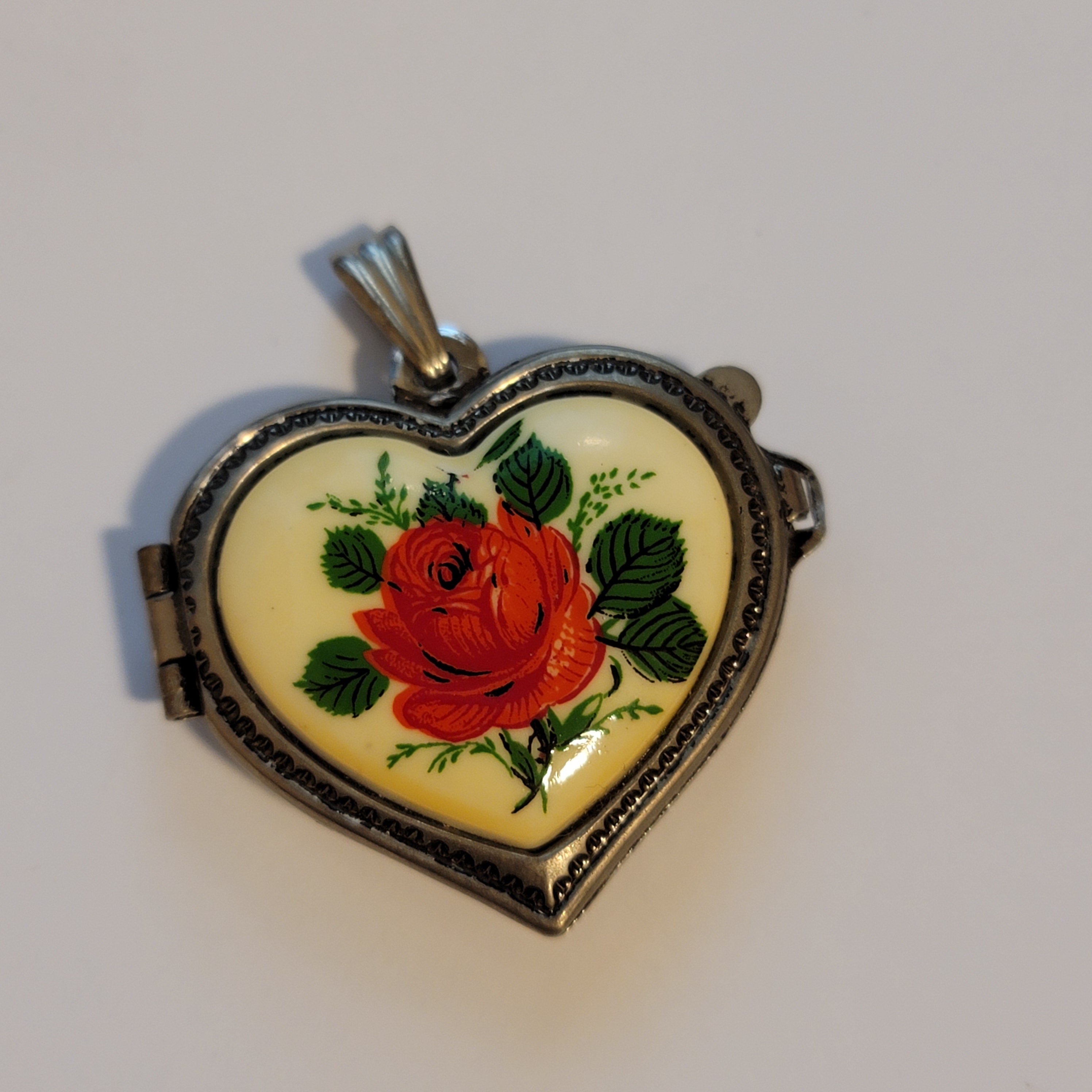 Rose Heart Locket Pendant