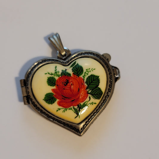 Rose Heart Locket Pendant