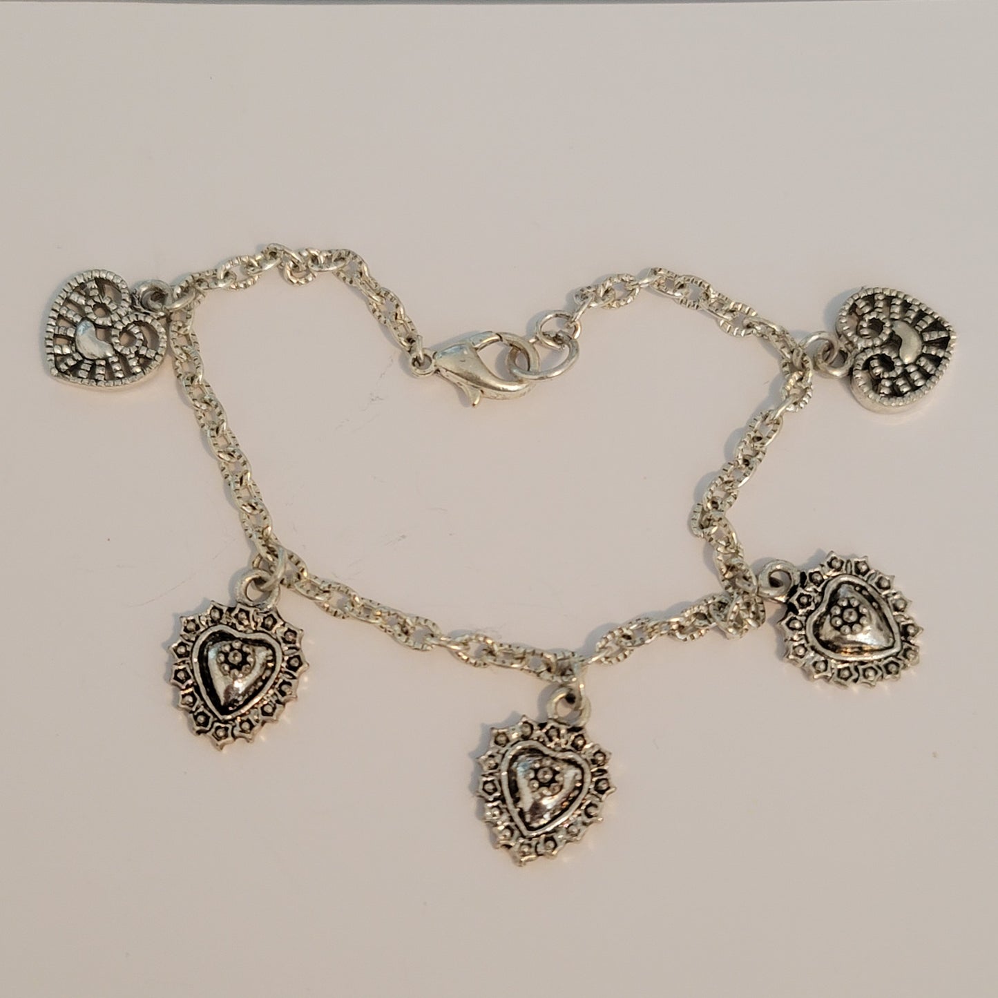 Silver Tone Heart Bracelet