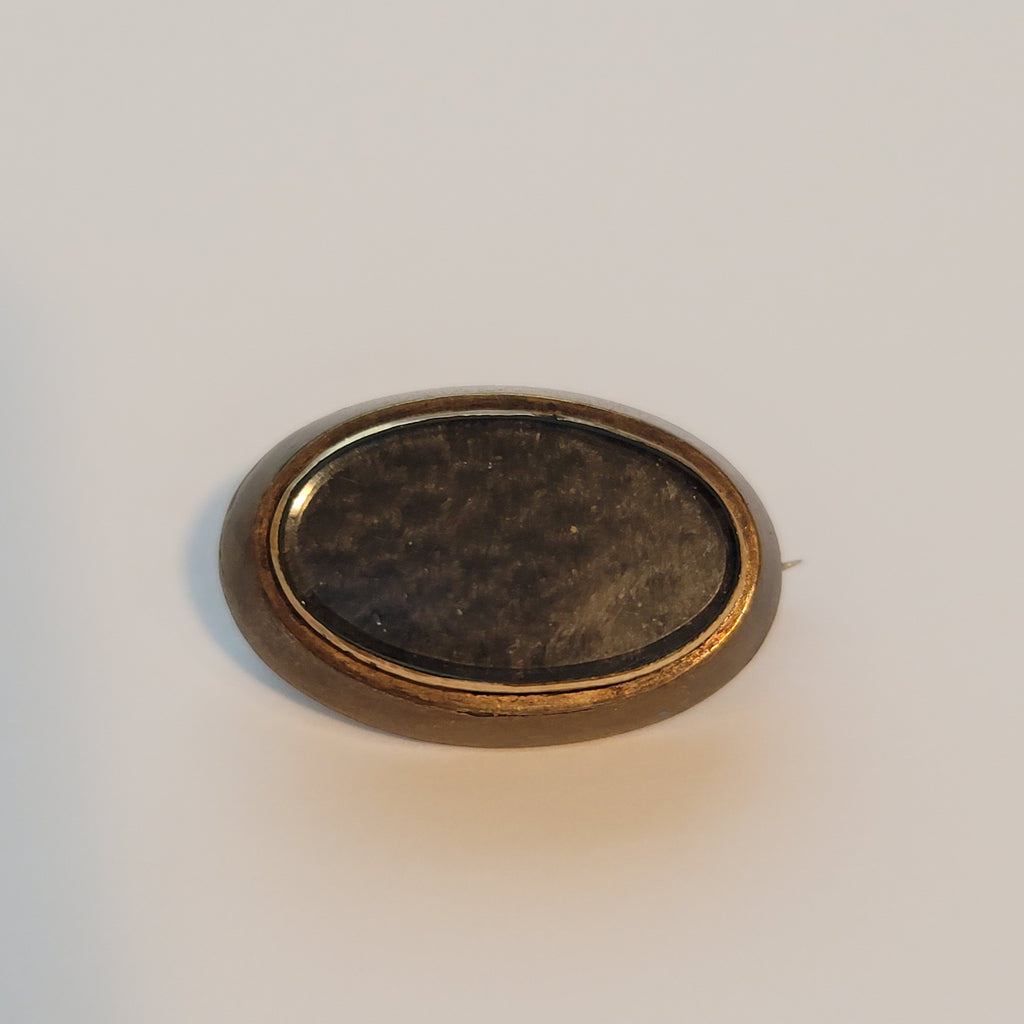 Antique Victorian Mourning Oval Brooch