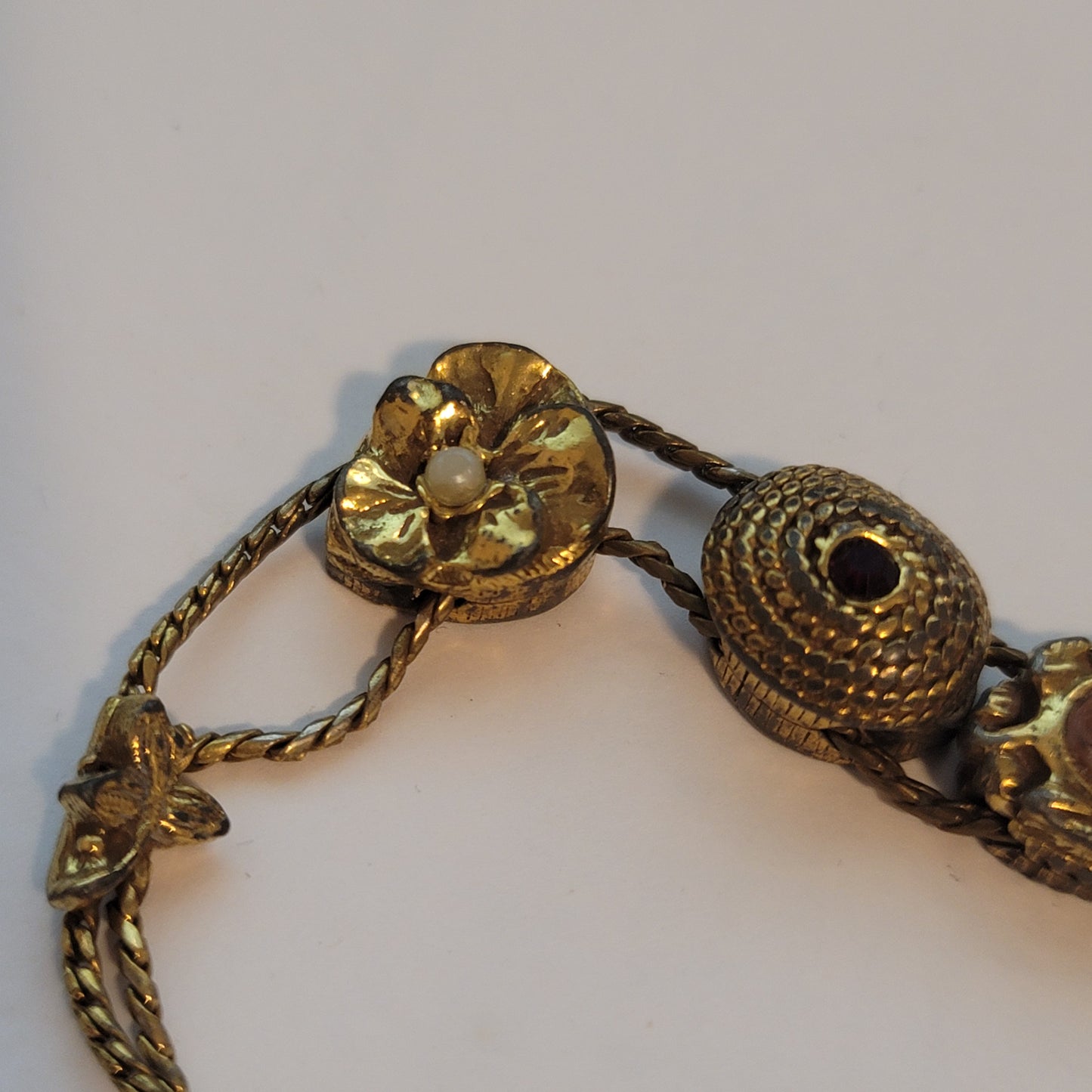 Vintage Goldette Victorian Revival Slide Bracelet