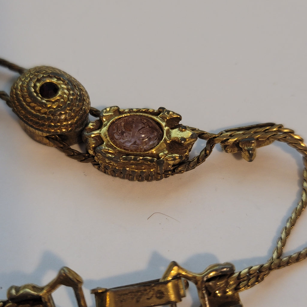 Vintage Goldette Victorian Revival Slide Bracelet