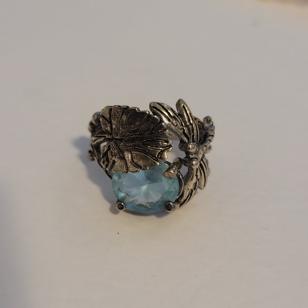 Silver Tone Dragonfly Ring