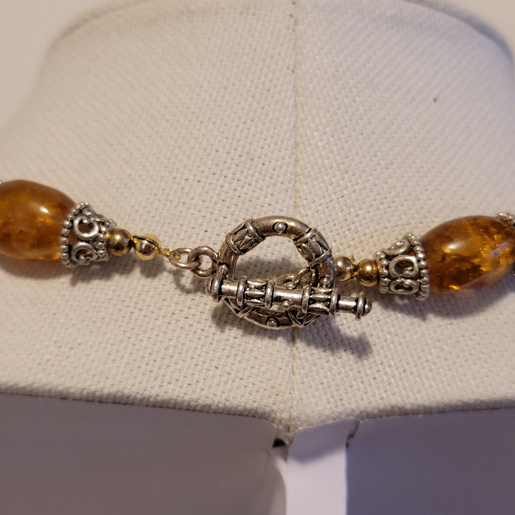 Amber Colored Bead Necklace