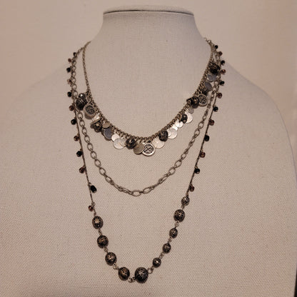 Silver Tone Multi-Strand Necklace