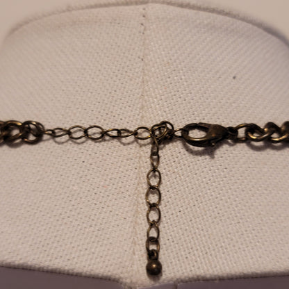 Blue Rhinestone Rustic Necklace