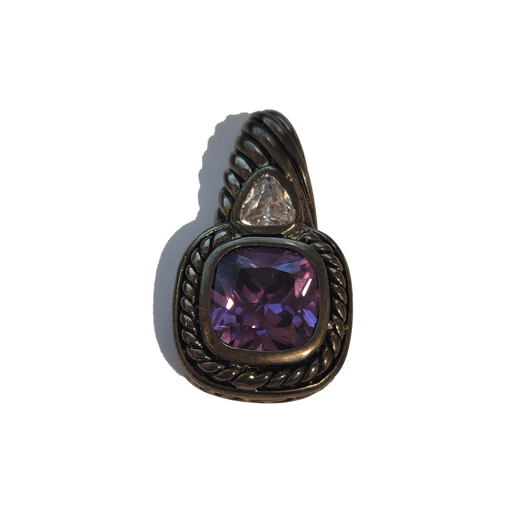 Silver Tone Purple Pendant