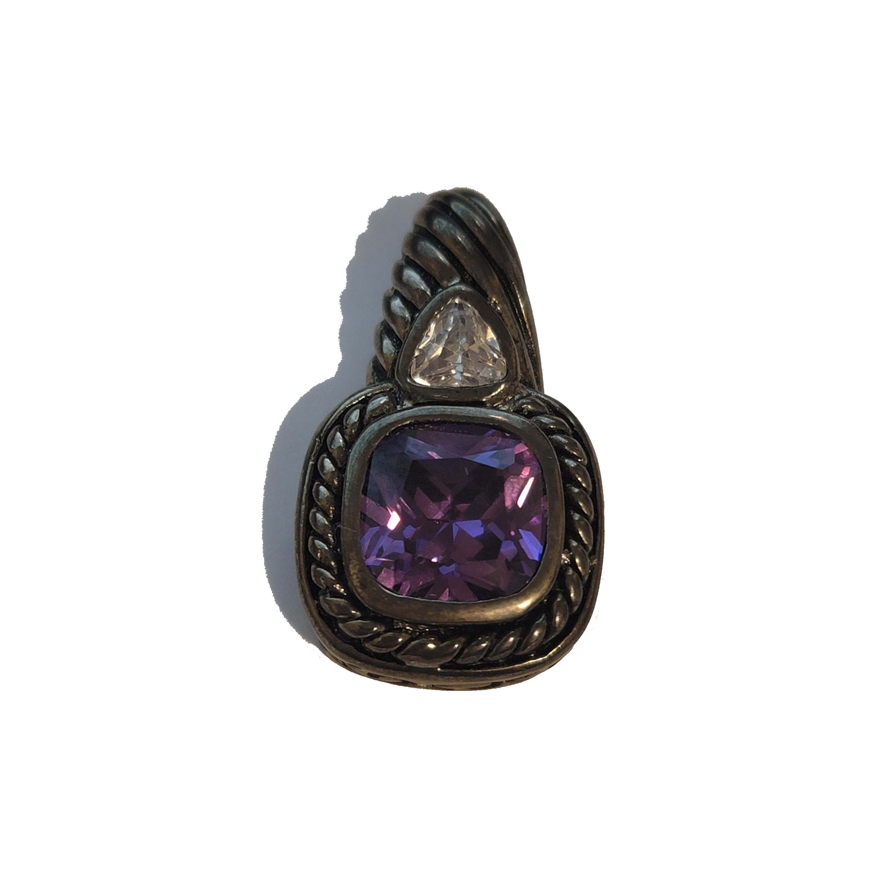 Silver Tone Purple Pendant