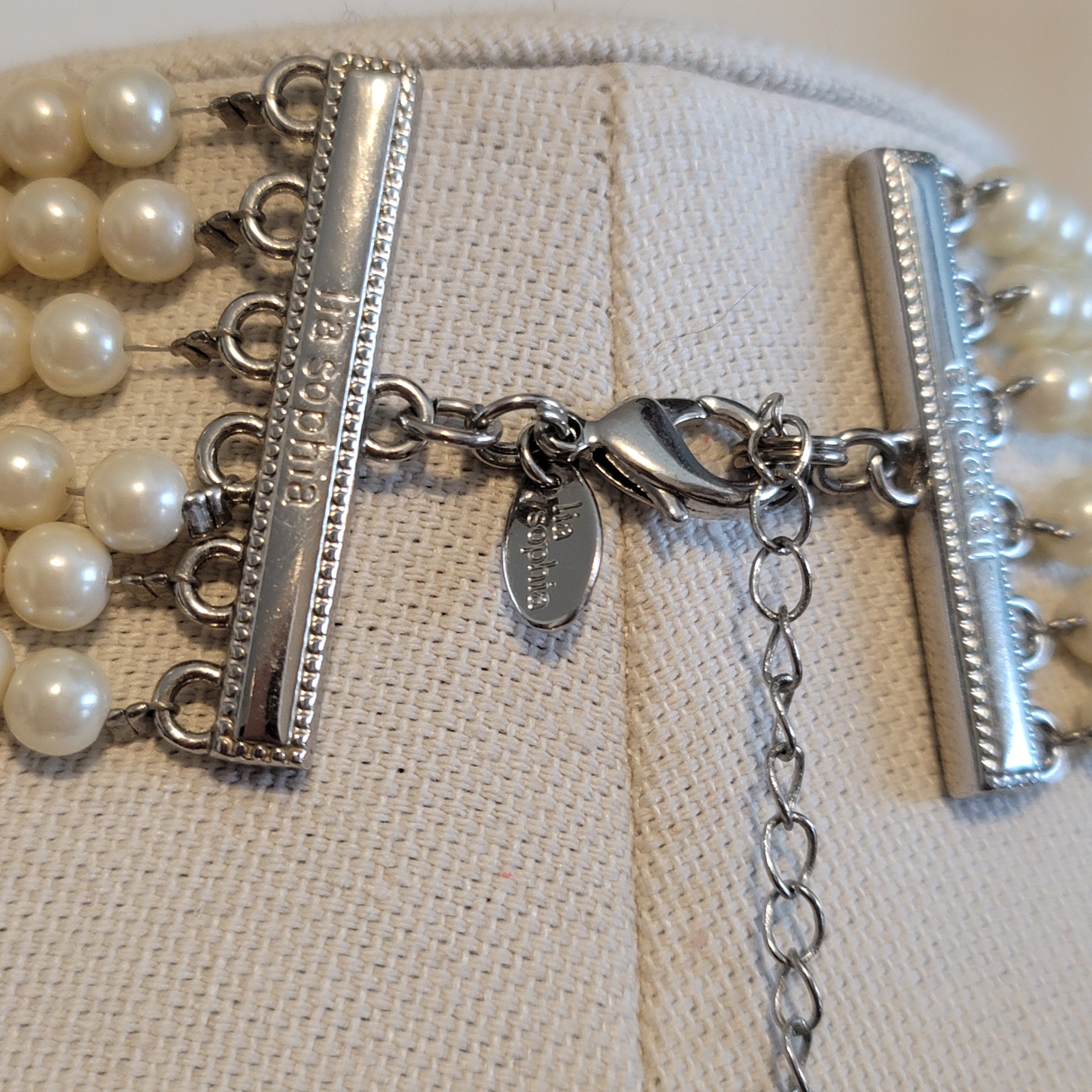 Multi-Strand Graduated Simulated Pearl Necklace